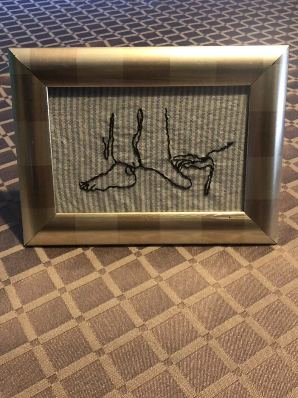 Handmade Christian Embroidery Wall Art Framed Jesus Religious Decor Vintage